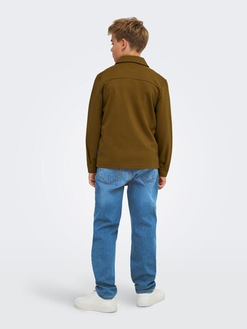 Only & Sons Junior Regular fit Overhemd 'OSJNew Kodyl' in Bruin
