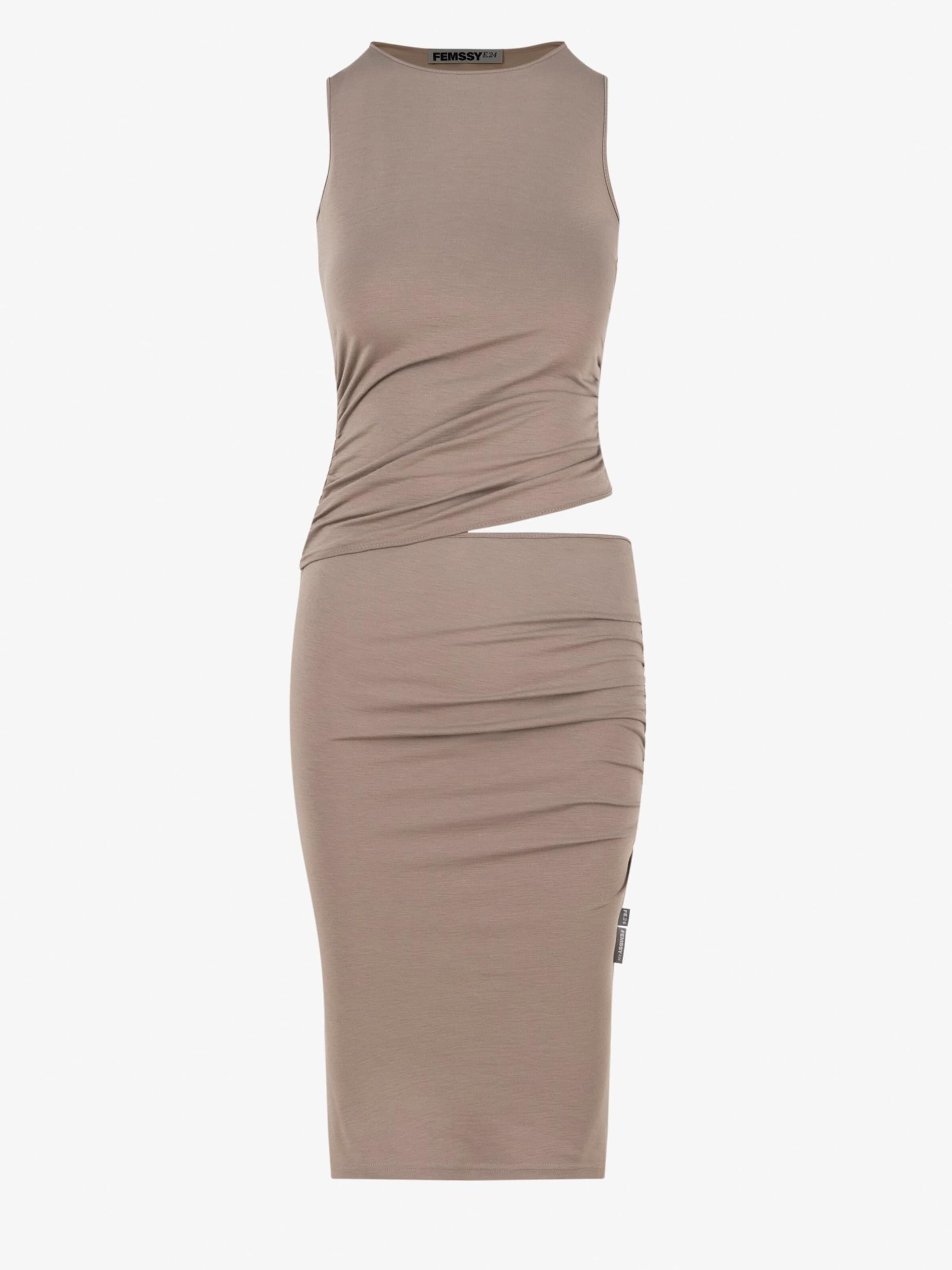 FEMSSY Dress 'TALIA DRESS BROWN' in Beige: front