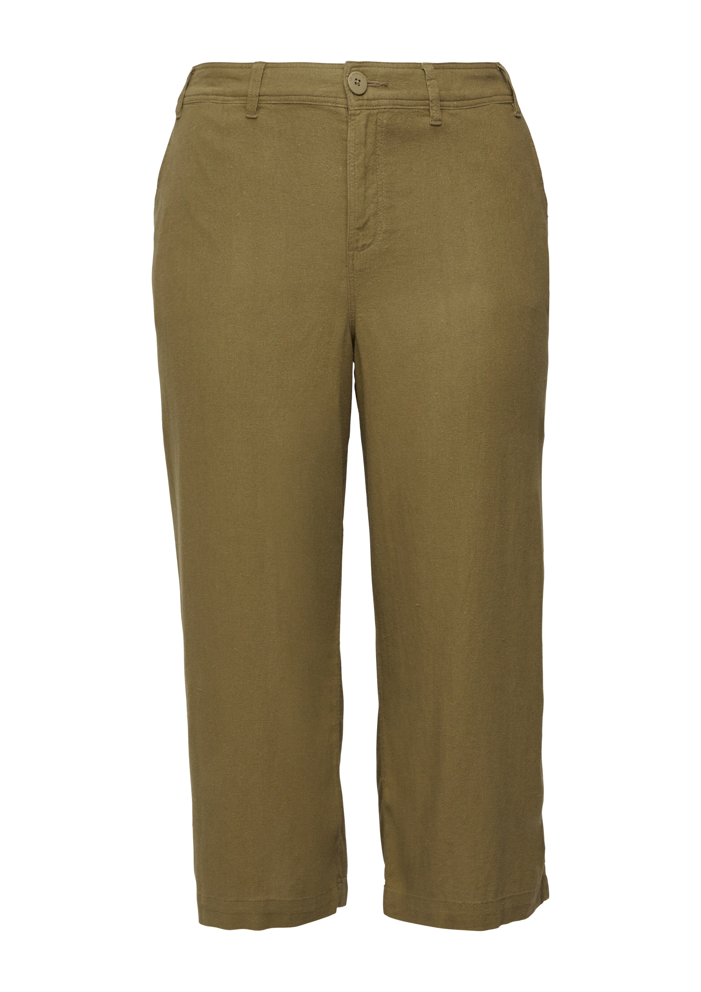 QS Wide leg Broek in Groen: voorkant