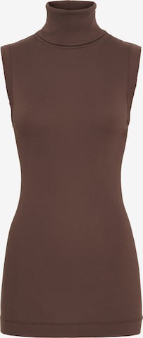 Haut 'Fleur' Seamless Basic en marron : devant