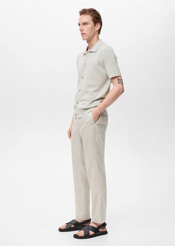 MANGO MAN Slim fit Pants 'Oyster' in Beige