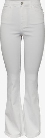 Pieces Petite Flared Jeans 'Peggy' in White: front