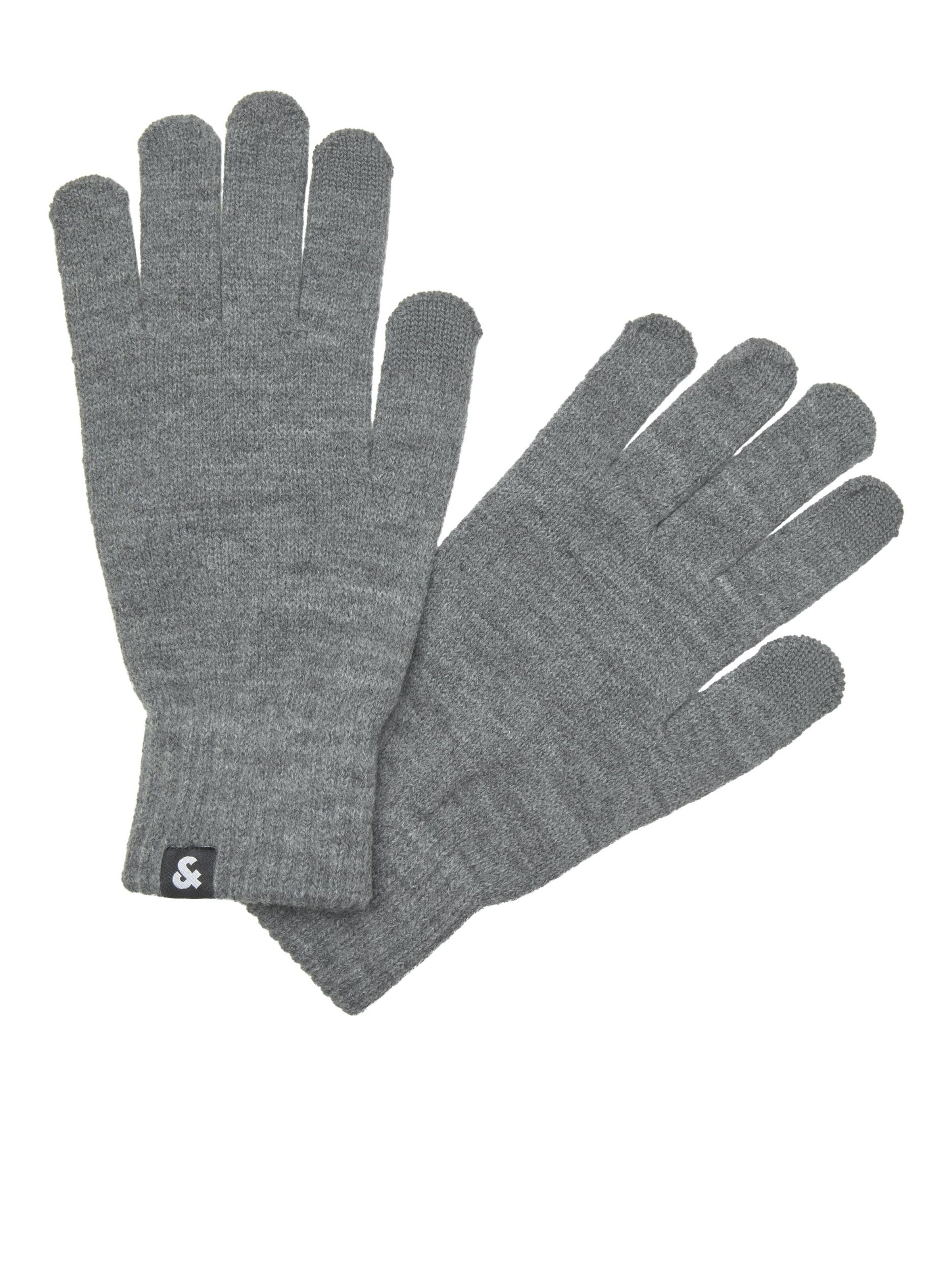JACK & JONES Full Finger Gloves 'Barry' in Grey