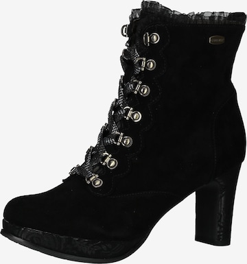 Laura Vita Lace-Up Ankle Boots in Black: front