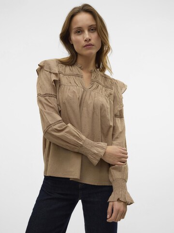 Chemisier 'VMTRINE' VERO MODA en beige