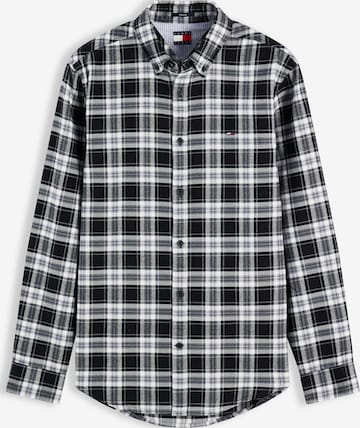 Tommy Jeans Button Up Shirt in Black: front