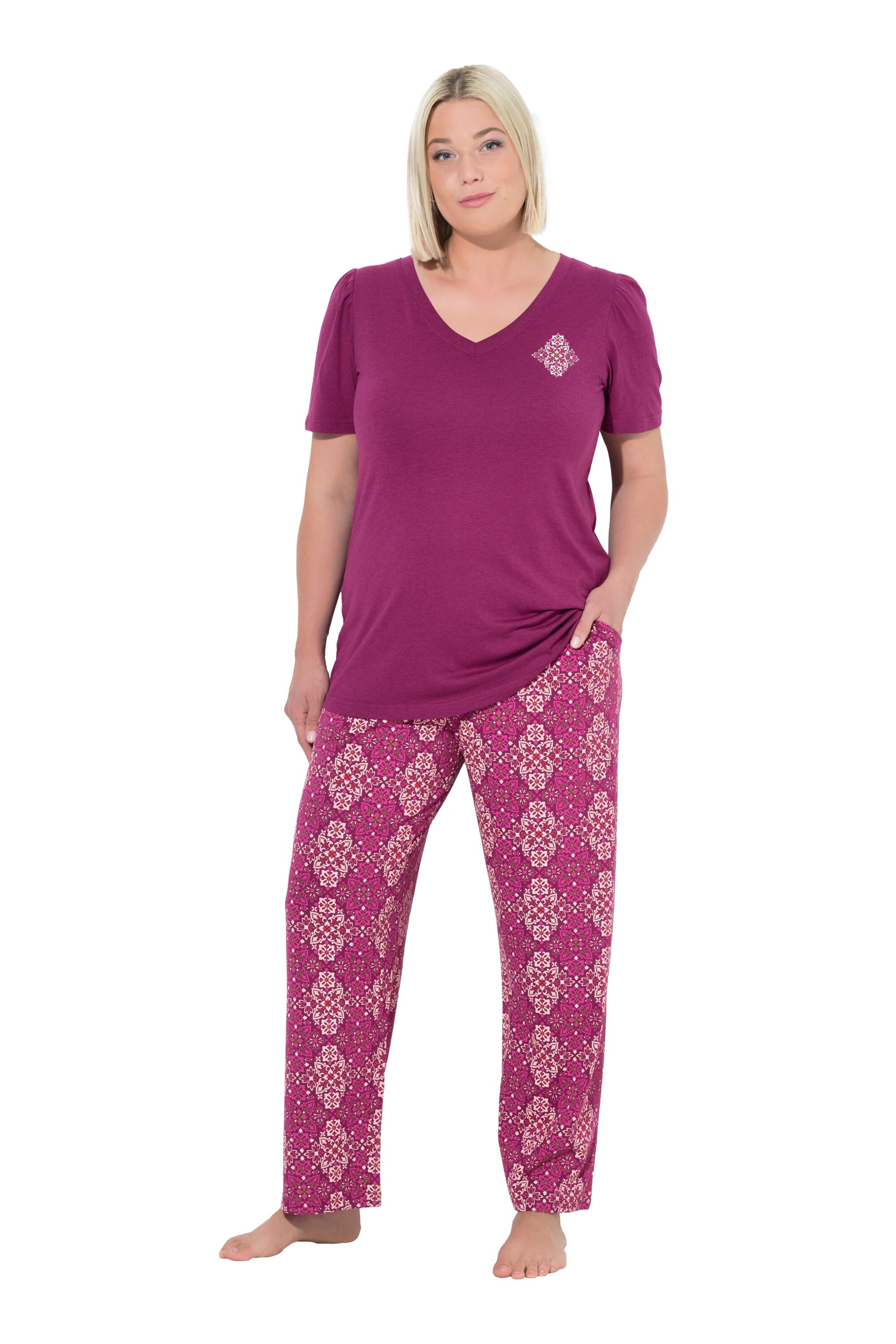 Ulla Popken Pajama in Pink: front