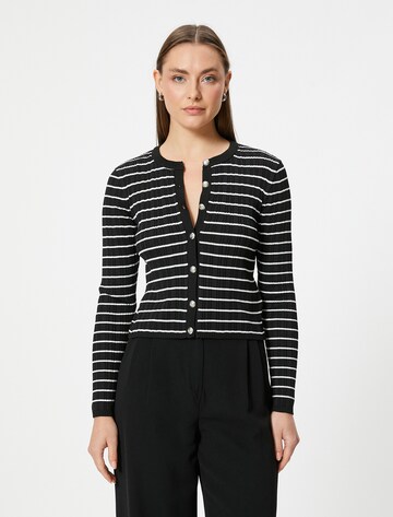 Koton Knit Cardigan in Black: front