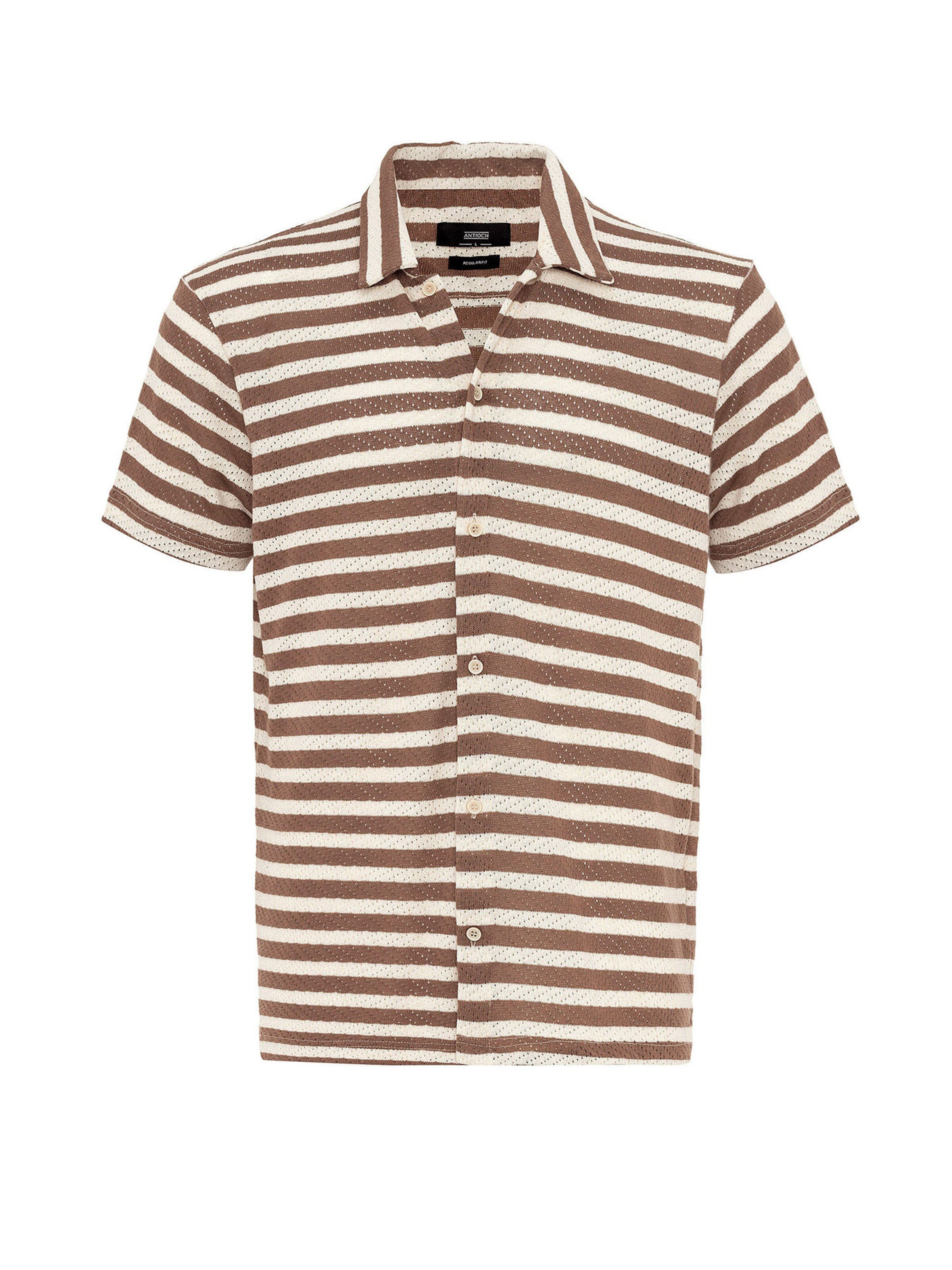 Antioch Přiléhavý střih Košile – hnědá: přední strana