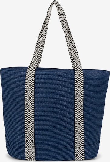styleBREAKER Strandtasche 'Papierstroh Strandtasche Azteken Muster' in One Size in dunkelblau, Produktansicht
