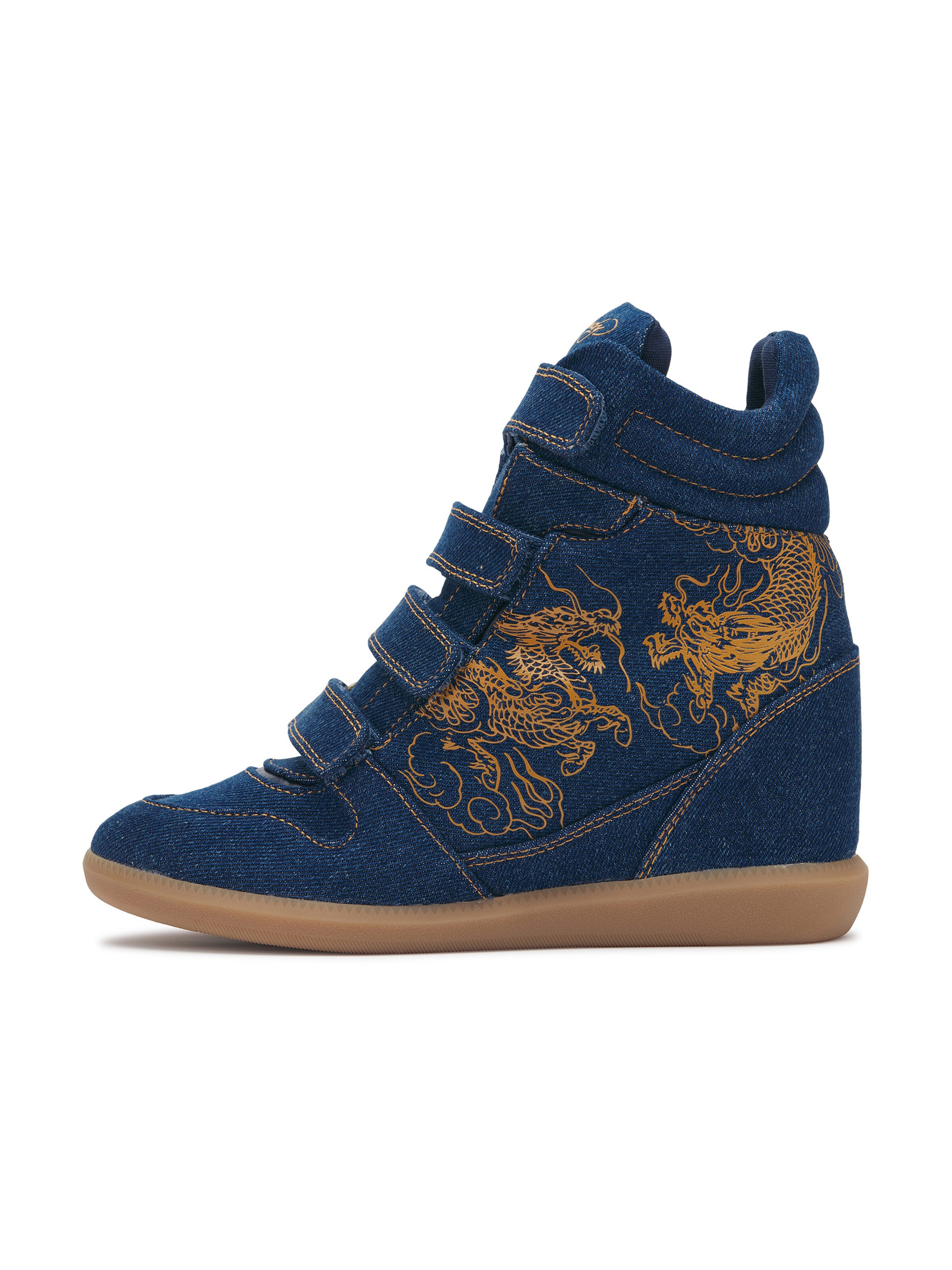 Ed Hardy Σνίκερ ψηλό σε μπλε: μπροστά