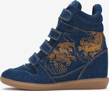 Ed Hardy Korkeavartiset tennarit värissä sininen: etupuoli