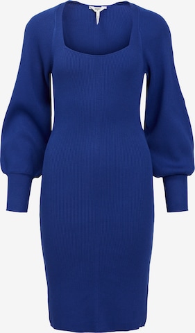 OBJECT Gebreide jurk 'Agnes' in Blauw: voorkant