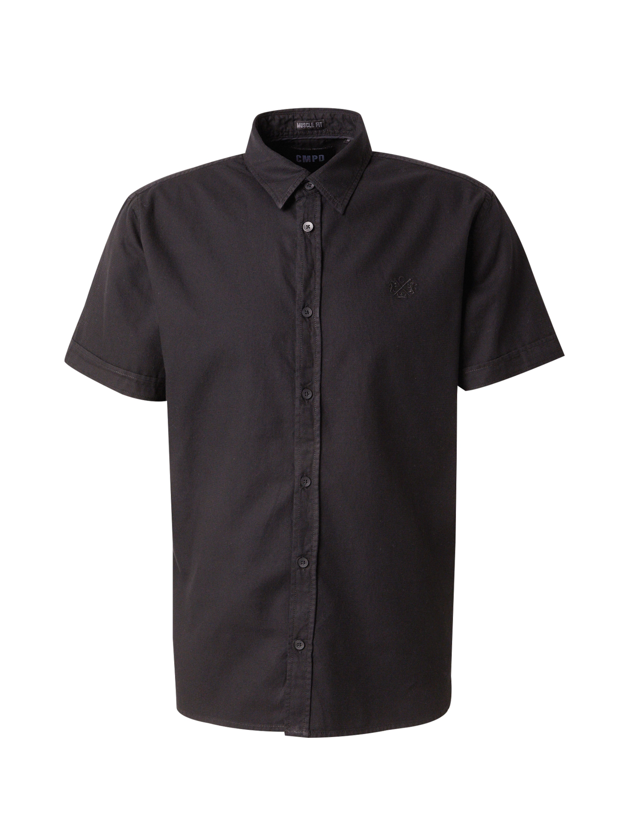 CAMP DAVID Regular Fit Hemd in Schwarz: Vorderseite