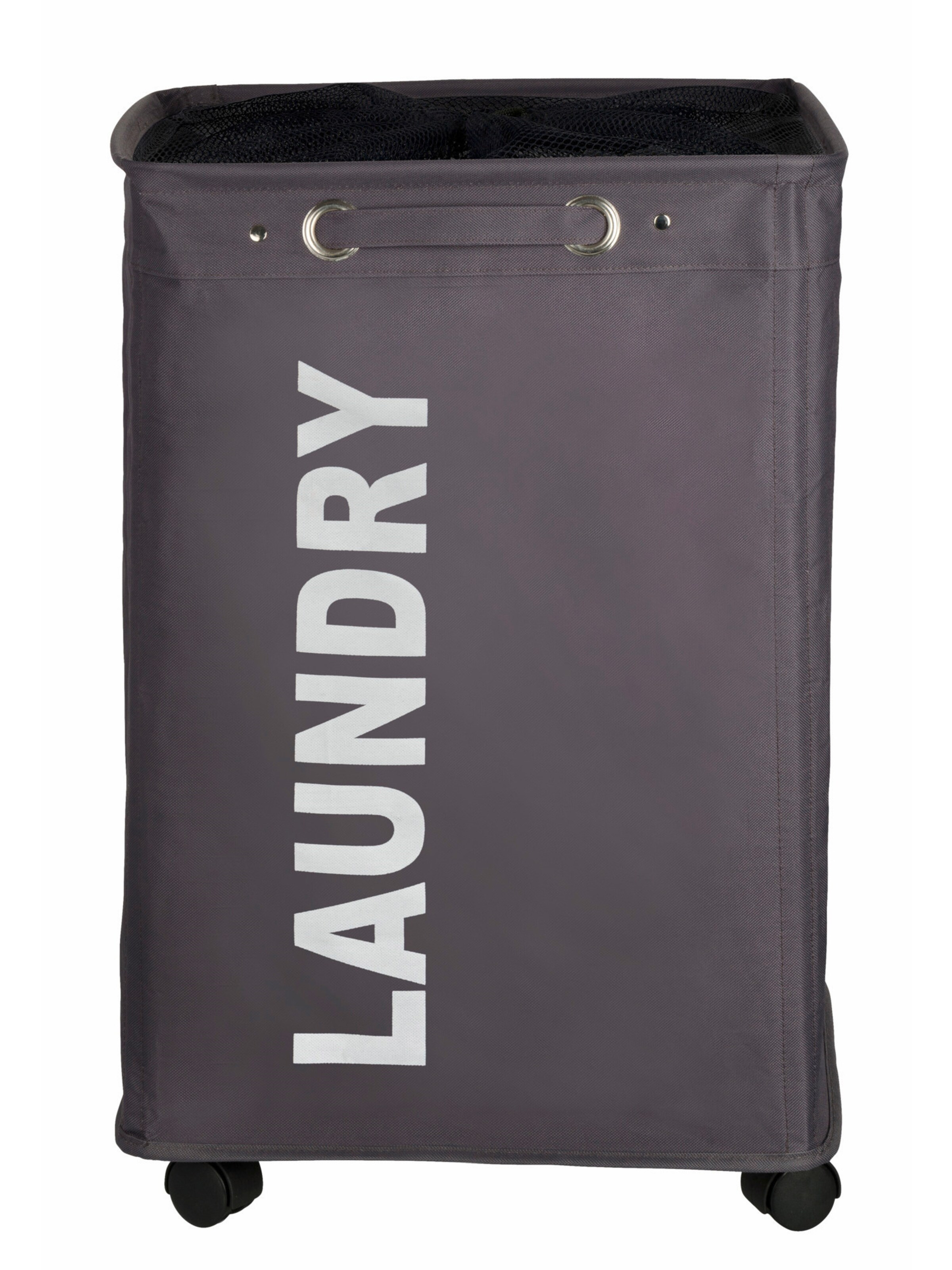 Wenko Wäschebehälter 'Quadro' in Grau: Vorderseite