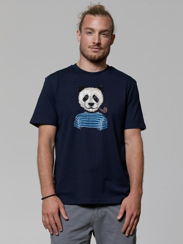 T-Shirt Watapparel en bleu : devant