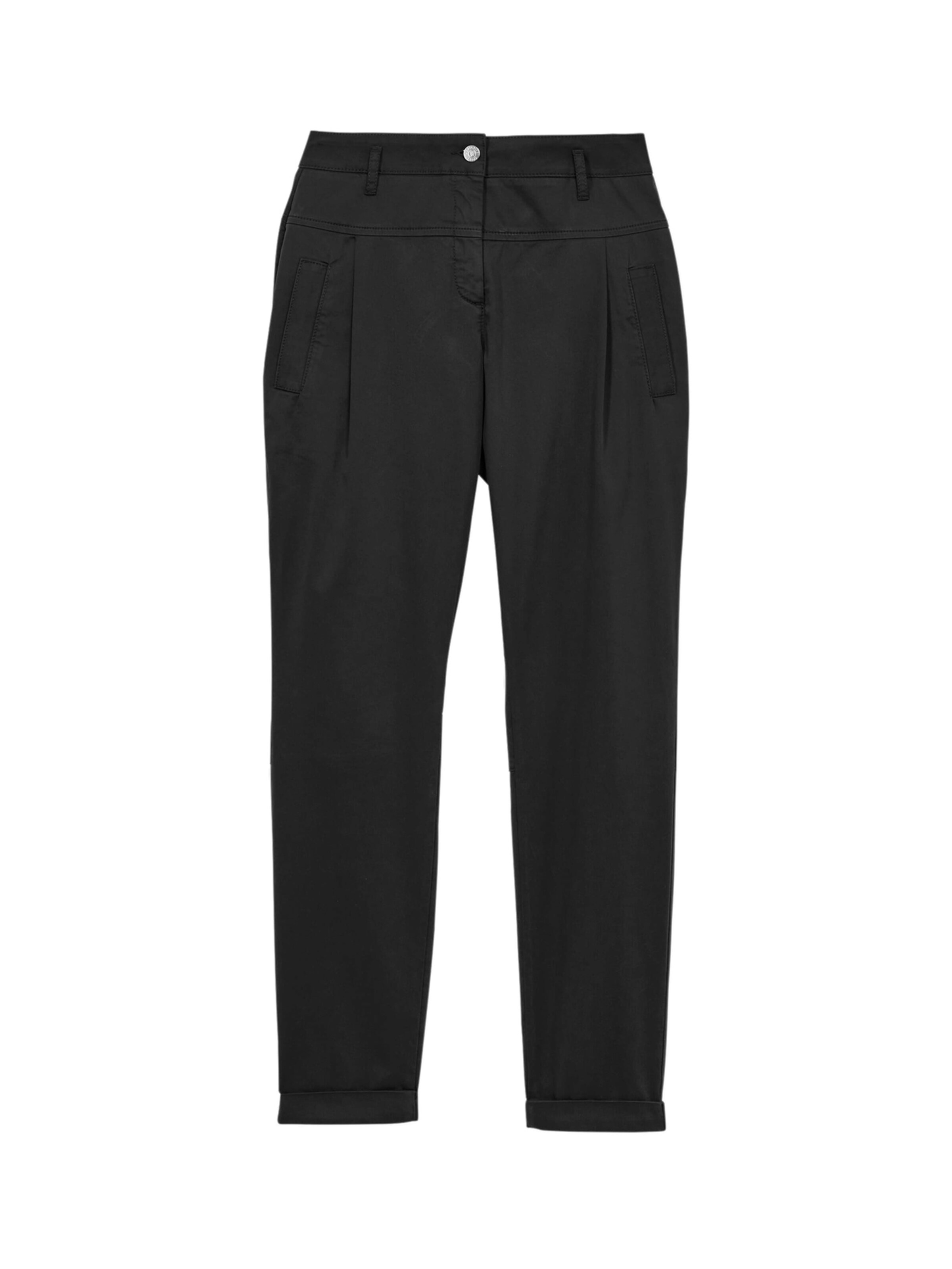 MADELEINE Bandplooibroek in de kleur Zwart, Productweergave