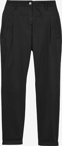 MADELEINE Pleat-Front Pants in Black: front