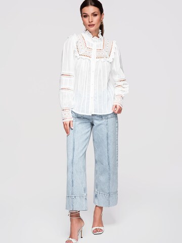 Ombre Blouse in Wit