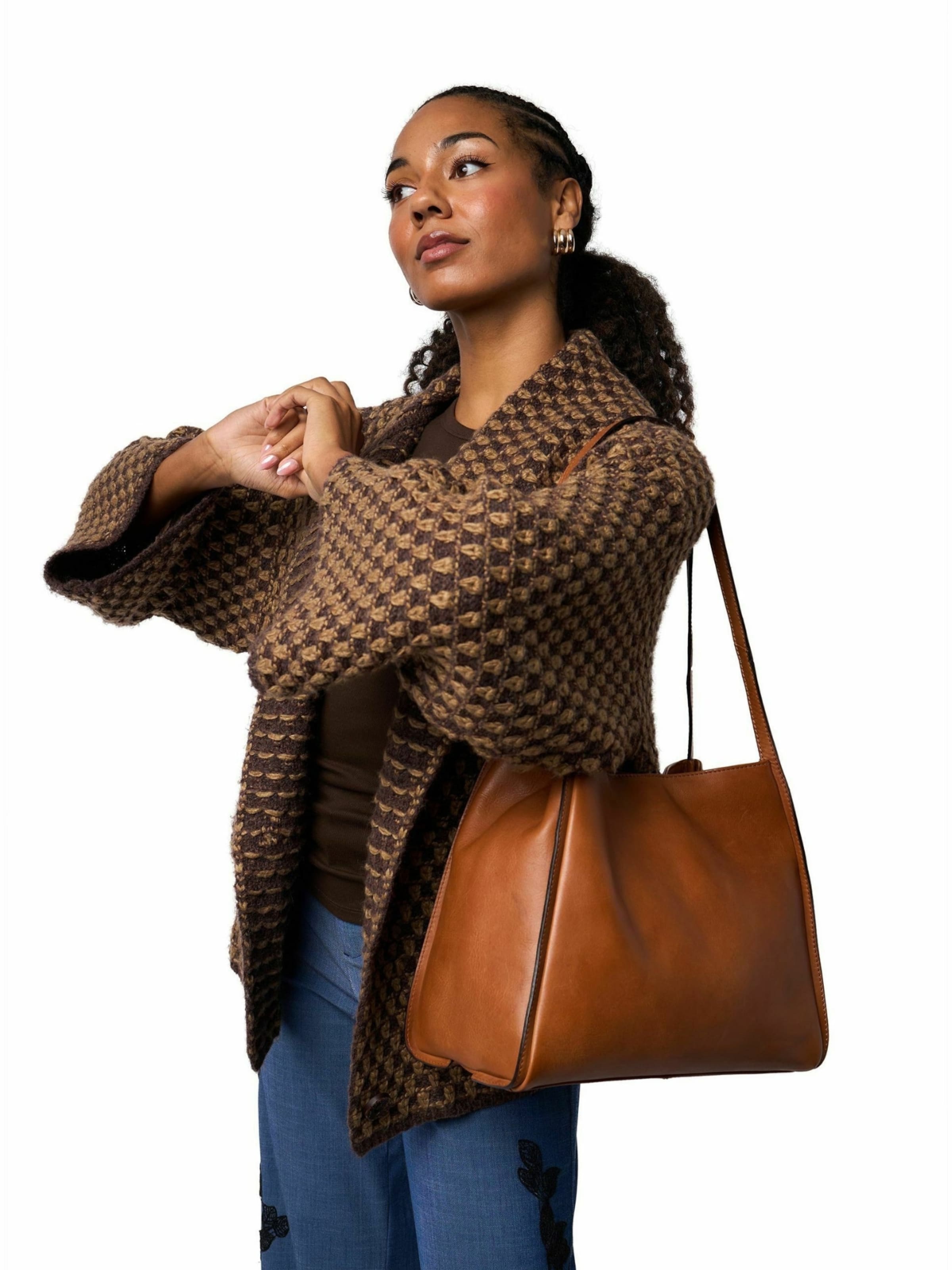 RE:DESIGNED Shopper ' Nino ' in Beige: voorkant