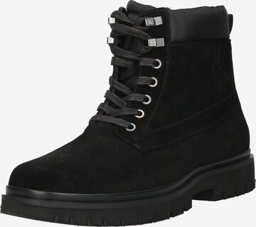 Calvin Klein Jeans Veterboots in Zwart: voorkant