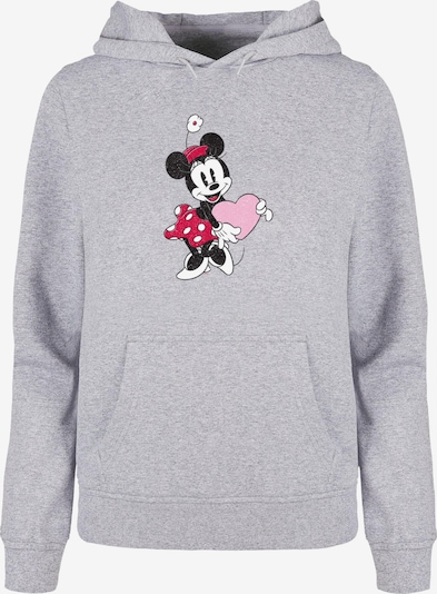 ABSOLUTE CULT Sweatshirt 'Minnie Mouse - Love Heart' in grau / rosa / schwarz / weiß, Produktansicht