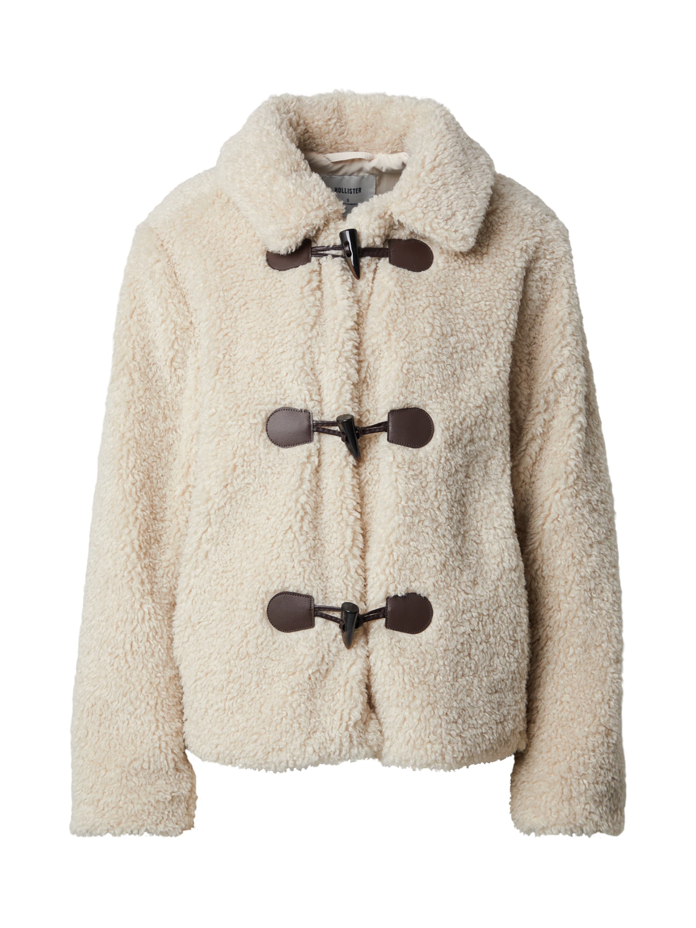 HOLLISTER Φθινοπωρινό και ανοιξιάτικο μπουφάν σε λευκό: μπροστά