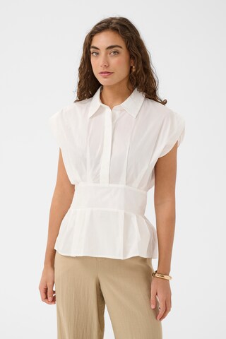 CULTURE - Blusa 'CUMalue Antoinett' em branco: frente