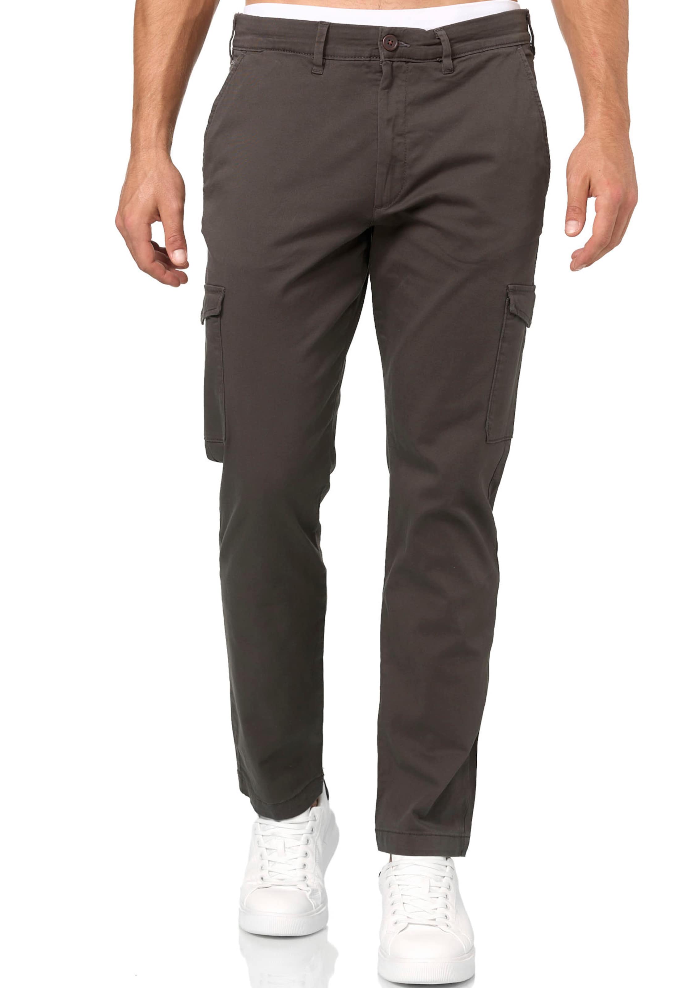 INDICODE JEANS Обычный Брюки-карго в Коричневый: спереди