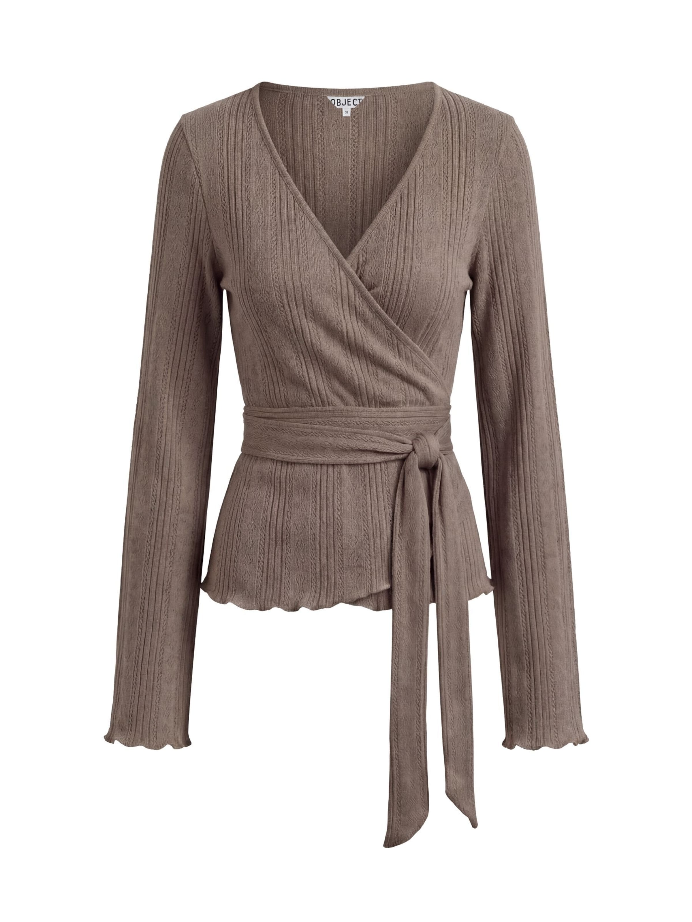 OBJECT Gebreid vest in Bruin: voorkant