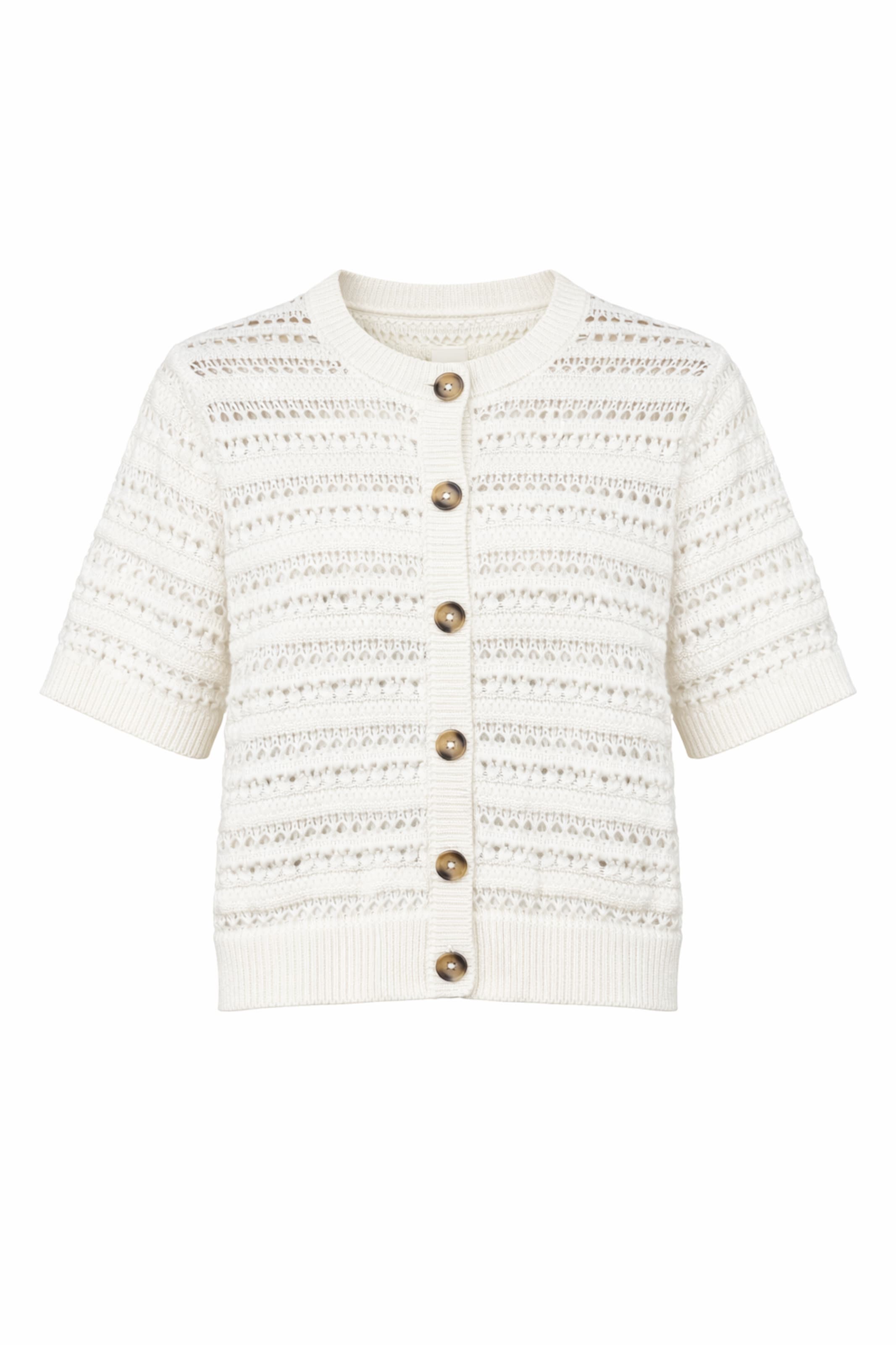 BRAVE SOUL Gebreid vest in Wit: voorkant