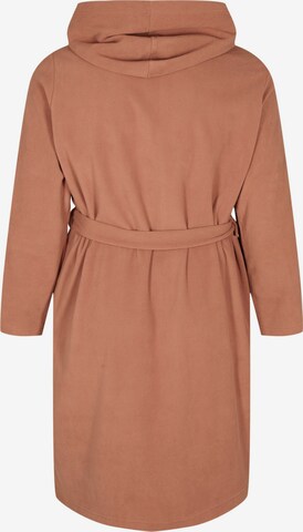 Zizzi Short Bathrobe 'Mlise' in Brown