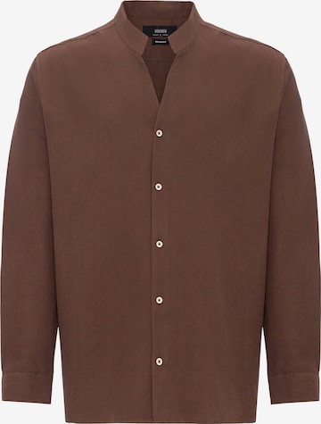 AntiochComfort Fit Košulja - smeđa boja: prednji dio