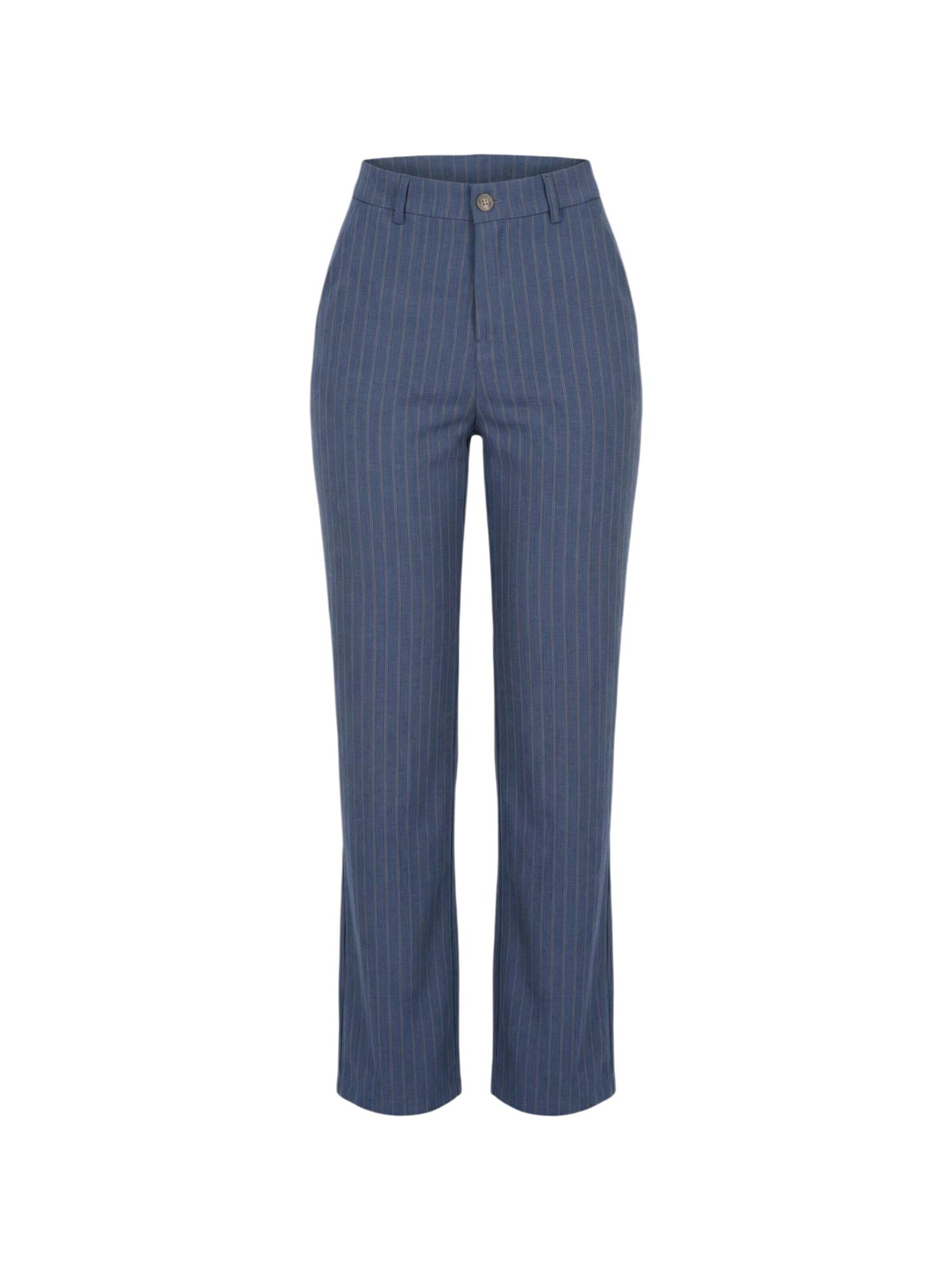 I AM Wide leg Trousers with creases 'Pantaloni Gessati 95108' in Blue: front