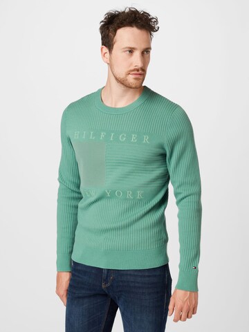 Pull-over TOMMY HILFIGER en vert : devant