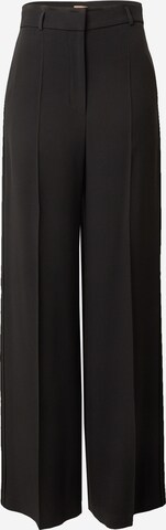 BOSS Wide leg Trousers with creases in Black: front