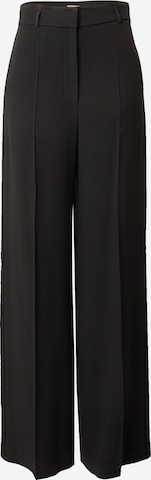 BOSS Black - Pierna ancha Pantalón de pinzas en negro: frente