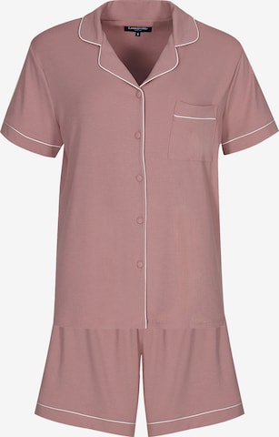 Loungeable Short Pajama Set in Pink: front