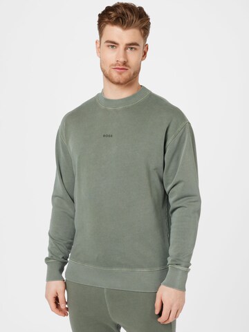 BOSS Sweatshirt 'WEFADE' in Groen: voorkant