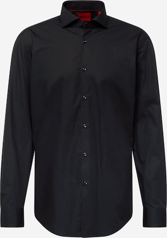 HUGO Slim fit Skjorta 'Kason' i svart: framsida