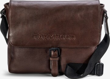 Borsa portadocumenti di Farmhood in marrone: frontale