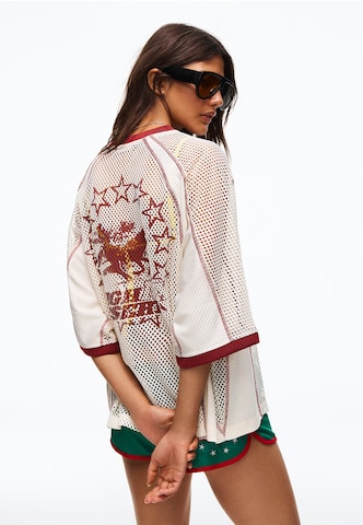 Bershka Póló - bézs: elől