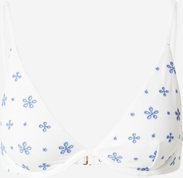 HOLLISTER Triangle Bikini Top in White: front