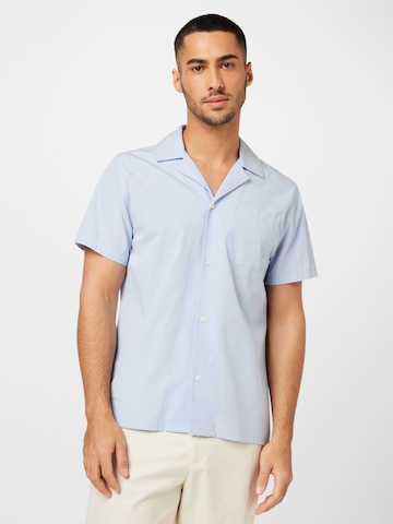 Coupe regular Chemise 'Lawson Poplin' Les Deux en bleu : devant