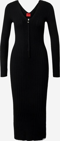 HUGO Knitted dress 'Slevett' in Black: front