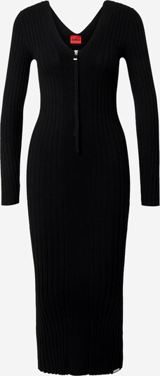 HUGO Stickad klänning 'Slevett' i svart, Produktvy