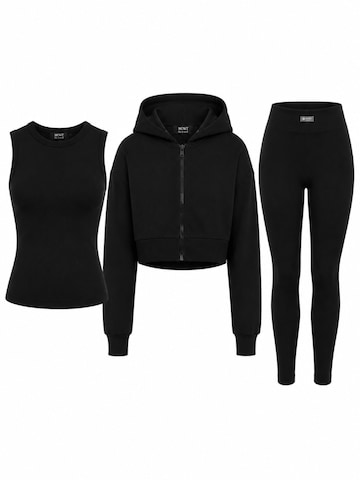 Mowi Fit Tracksuit 'Hoodie Legging Set' in Black: front