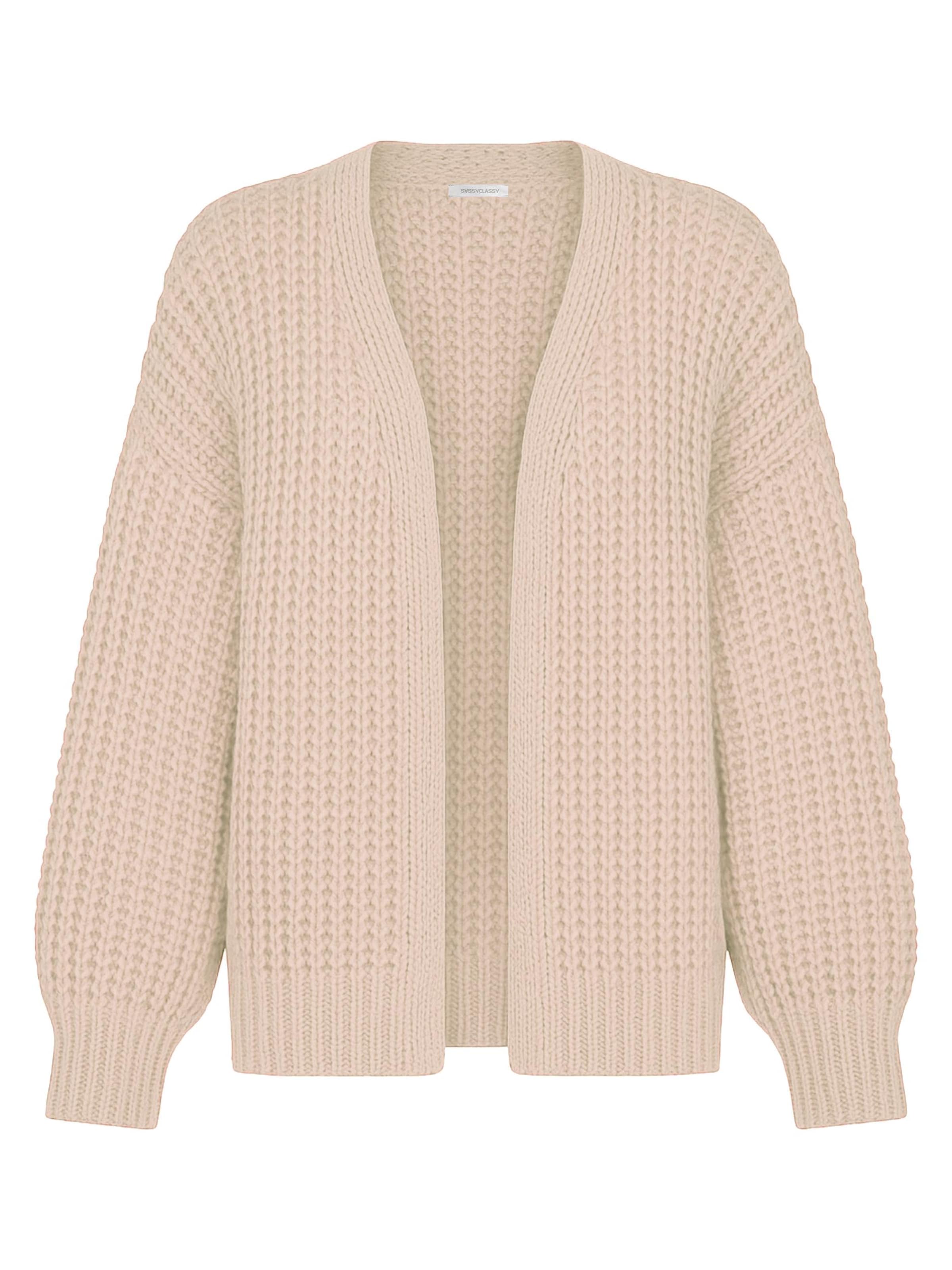 SASSYCLASSY Oversizestrickjacke in beige, Produktansicht