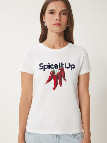 Happiness İstanbul Тениска в бяло: отпред