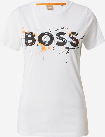 BOSS Shirt 'Elogo' in Beige: voorkant